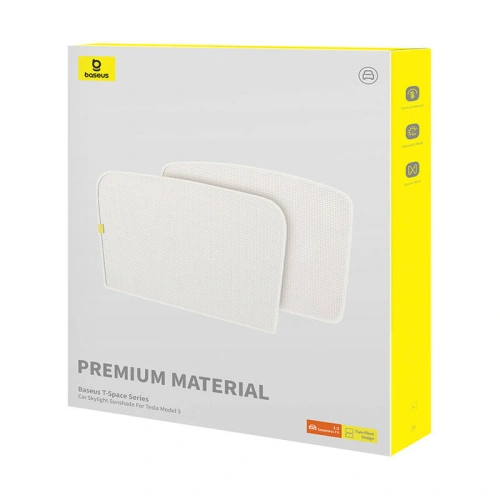Samochodowa ochrona przeciwsłoneczna jednowarstwowa Baseus T-Space dla Tesla Model 3 biała