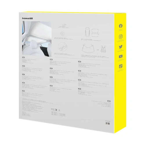 Samochodowa ochrona przeciwsłoneczna z podwójną warstwą Baseus T-Space dla Tesla Model 3 biała