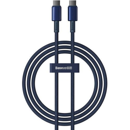 Baseus Distributor - 6932172655594 - BSU4879 - Baseus Tungsten Glod cable USB-C / USB-C 100W 1m blue - B2B homescreen
