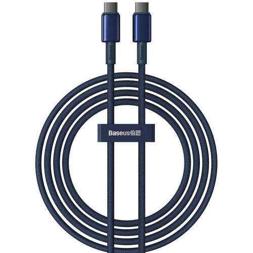 Baseus Distributor - 6932172655532 - BSU4880 - Baseus Tungsten Glod cable USB-C / USB-C 100W 2m blue - B2B homescreen