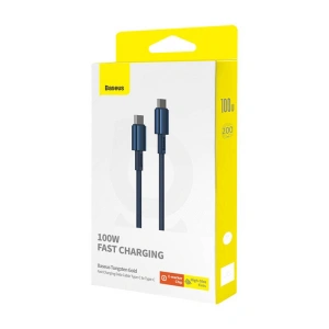 Kabel Baseus Tungsten Glod USB-C / USB-C 100W 2m niebieski