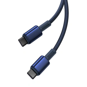 Kabel Baseus Tungsten Glod USB-C / USB-C 100W 2m niebieski