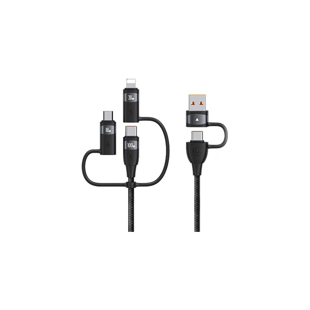 Hurtownia GSM - Cablu USAMS US-SJ645 U85 USB-A+USB-C/USB-C, Lightning, microUSB 6w1 1,2m 100W PD Încărcare Rapidă negru/black - USA1098 - {ean13} - Hurt
