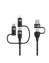 USAMS US-SJ646 U85 USB-A+USB-C/USB-C, Lightning, microUSB 6w1 2m 100W PD Gyors Töltő fekete/black