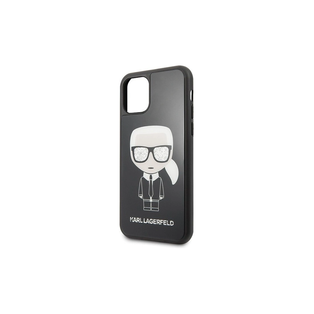 Wholesale Karl Lagerfeld KLHCN61DLFKBK iPhone 11 black hard case Iconic Karl Glitter - KLD141BLK - {ean13} - Hurt