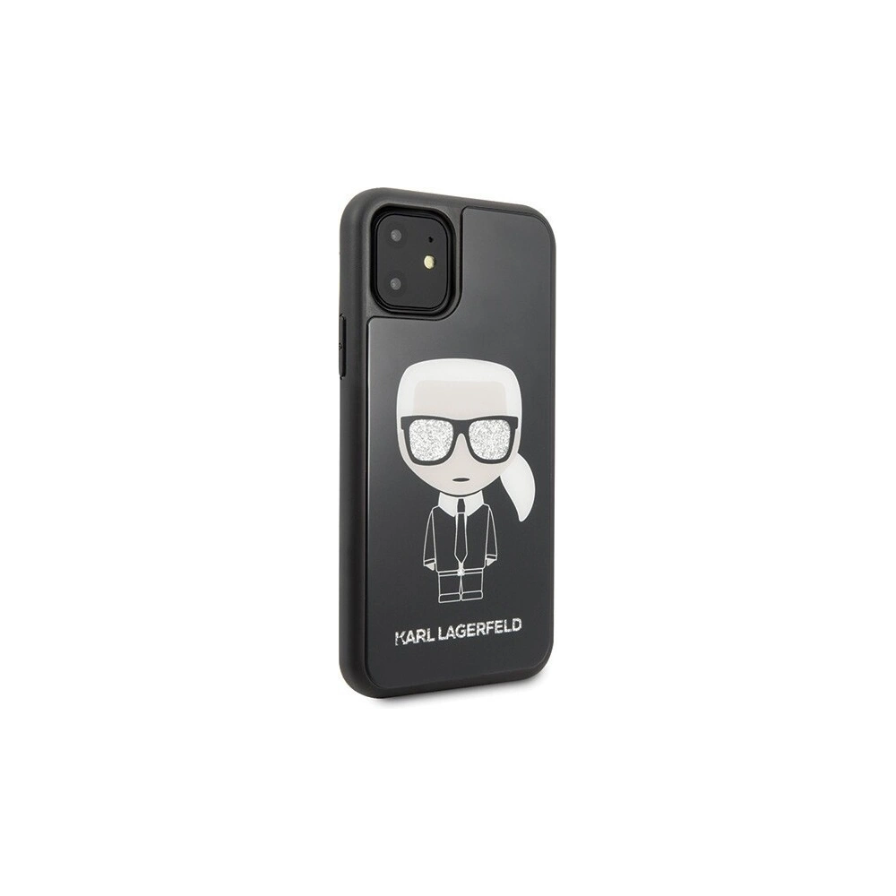 Wholesale Karl Lagerfeld KLHCN61DLFKBK iPhone 11 black hard case Iconic Karl Glitter - KLD141BLK - {ean13} - Hurt