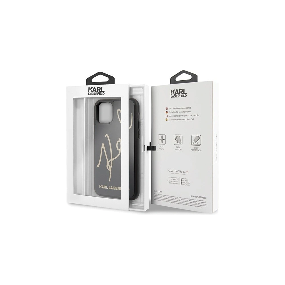 Wholesale Karl Lagerfeld KLHCN61DLKSBK iPhone 11 black hard case Signature Glitter - KLD142BLK - {ean13} - Hurt