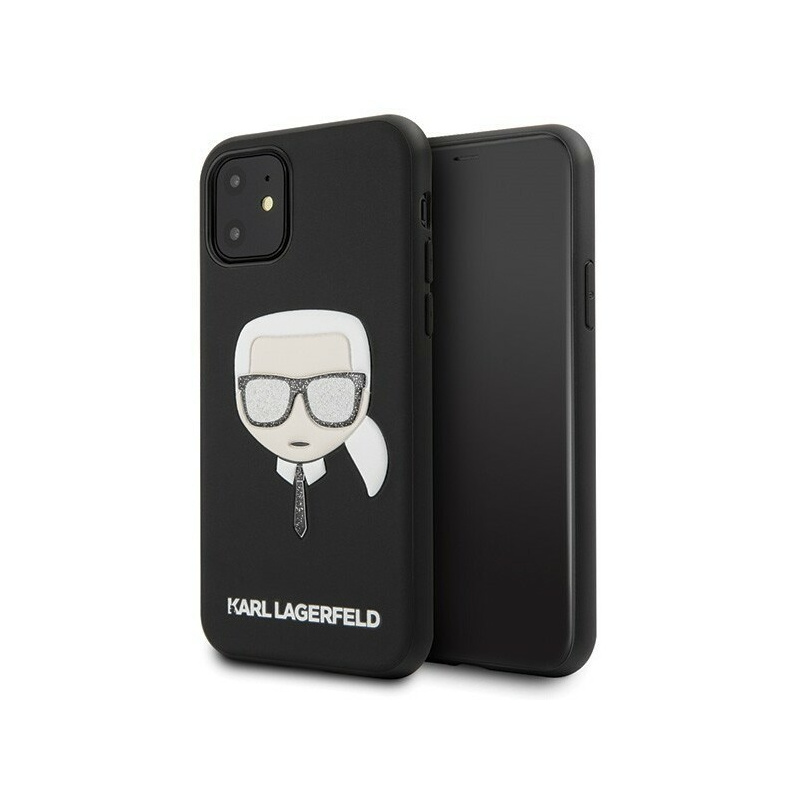 Karl Lagerfeld Distributor - 3700740468050 - KLD144BLK - Karl Lagerfeld KLHCN61GLBK iPhone 11 black Iconik Embossed & Glitter - B2B homescreen