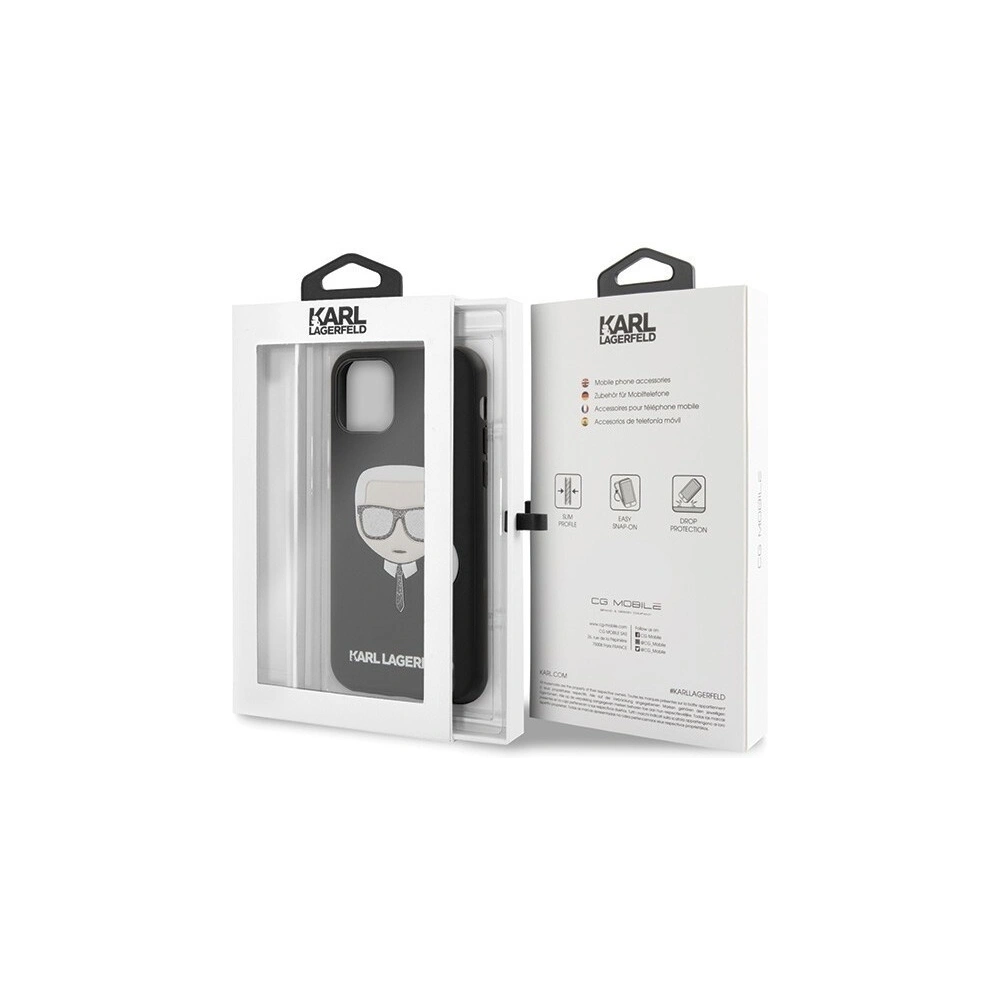 Hurtownia GSM - Karl Lagerfeld KLHCN61GLBK iPhone 11 czarny/black Iconik Embossed & Glitter - KLD144BLK - {ean13} - Hurt