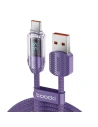 Kabel Toocki TXCTYX05-P USB-A / USB-C 1m FC 66W fialový