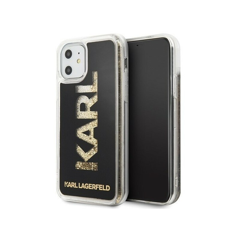 Hurtownia Karl Lagerfeld - 3700740466889 - KLD149BLK - Karl Lagerfeld KLHCN61KAGBK iPhone 11 czarny/black Karl logo Glitter - B2B homescreen