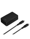 UNIQ Ład. siec. Versa Slim  USB-C PD 18W + kabel USB-C na USB-C czarny/charcoal black (LITHOS Collective)