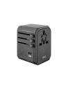 UNIQ Ład. siec. Voyage World Adapter 33W + 2xUSB + PD 18W + QC 3.0 szary/charcoal grey (LITHOS Collective)