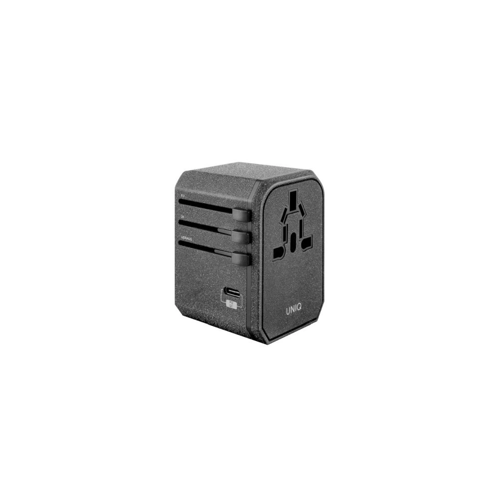 Hurtownia GSM - UNIQ Ład. siec. Voyage World Adapter 33W + 2xUSB + PD 18W + QC 3.0 szary/charcoal grey (LITHOS Collective) - UNIQ137GRY - {ean13} - Hurt