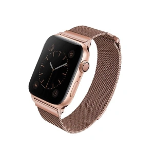 Pasek UNIQ Dante Apple Watch 4/5/6/7/SE/8/9/10 40/41/42mm Nerezová ocel růžovo-zlatá/rose gold