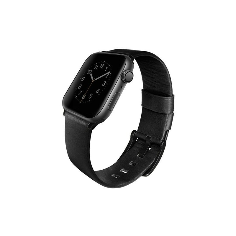 Uniq Distributor - 8886463667736 - UNIQ146BLK - UNIQ Mondain Apple Watch Series 4 44MM Geniune Leather midnight black - B2B homescreen