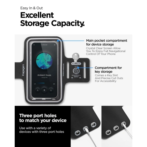 Etui opaska na ramię Spigen A703 Dynamic Shield Armband 6.9" Black