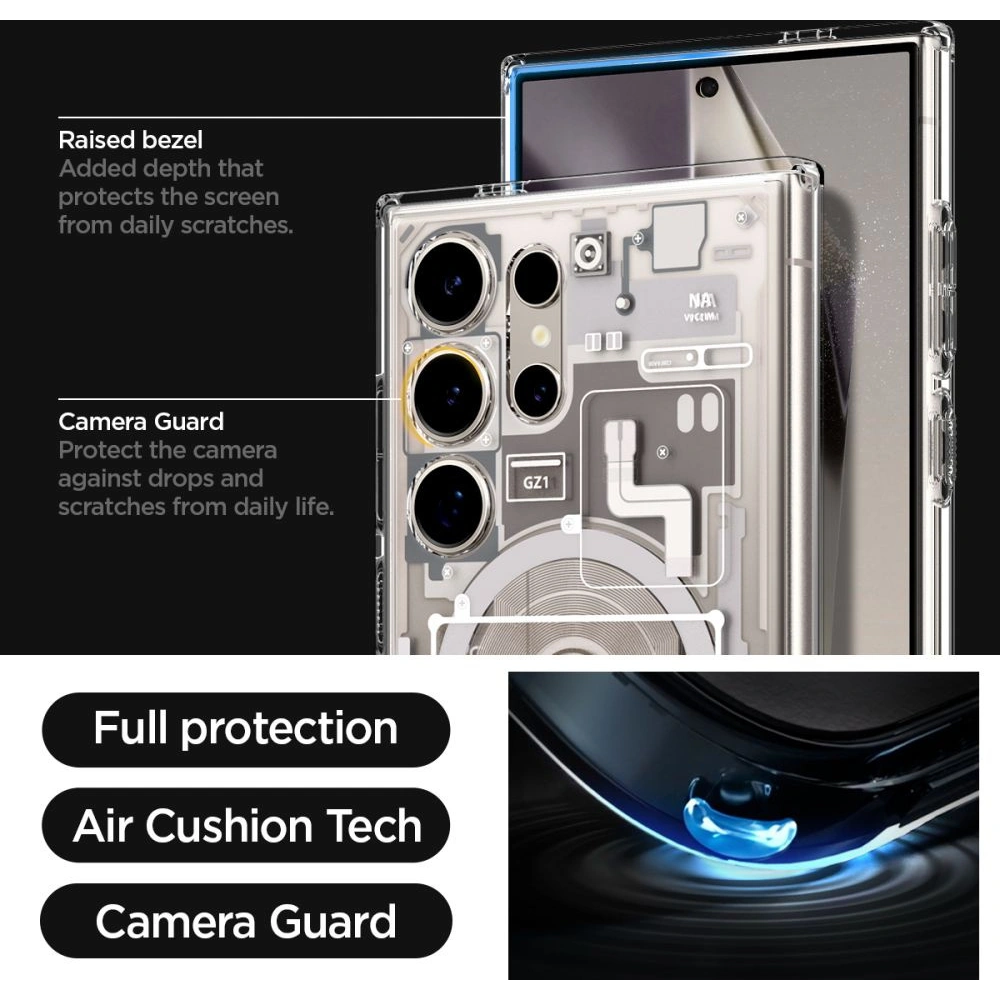 Case Spigen Ultra Hybrid OneTap Ring MagSafe Samsung Galaxy S24 Ultra Zero One Natur Titanium
