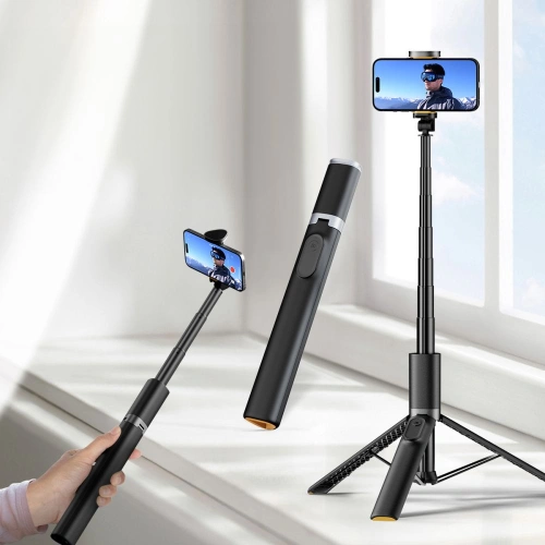Kijek Tech-Protect L08s Bluetooth Selfie Stick Tripod Black