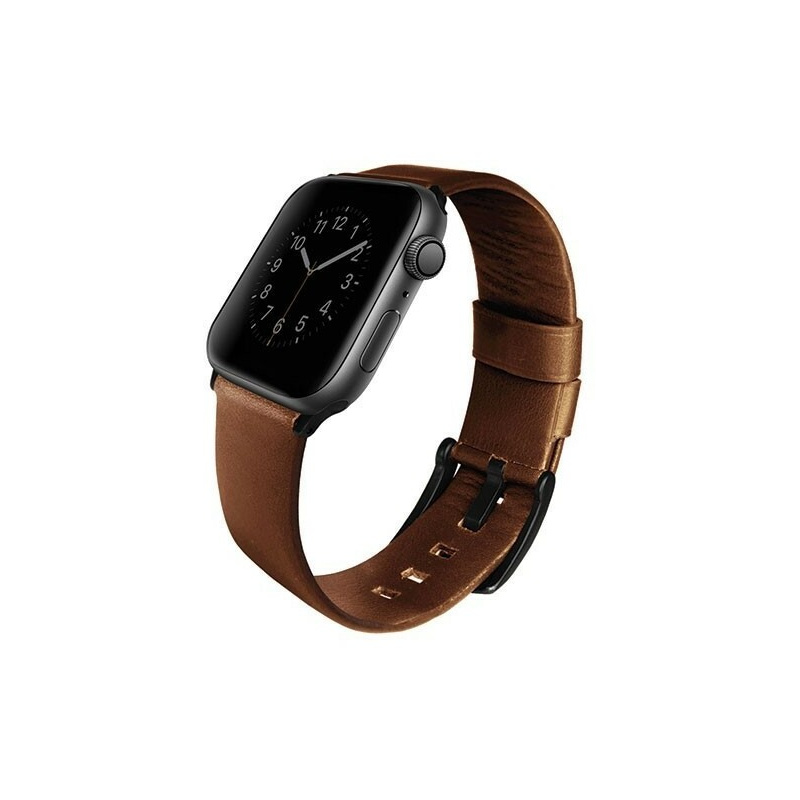 Uniq Distributor - 8886463667743 - UNIQ148BROWN - UNIQ Mondain Apple Watch Series 4 44MM Genuine Leather sepia brown - B2B homescreen