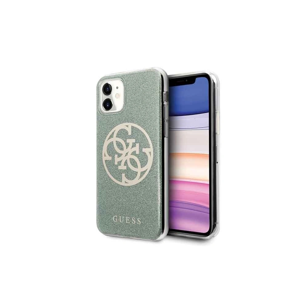 Wholesale Guess GUHCN61PCUGLKA iPhone 11 khaki hard case 4G Circle Glitter - GUE227KHA - {ean13} - Hurt