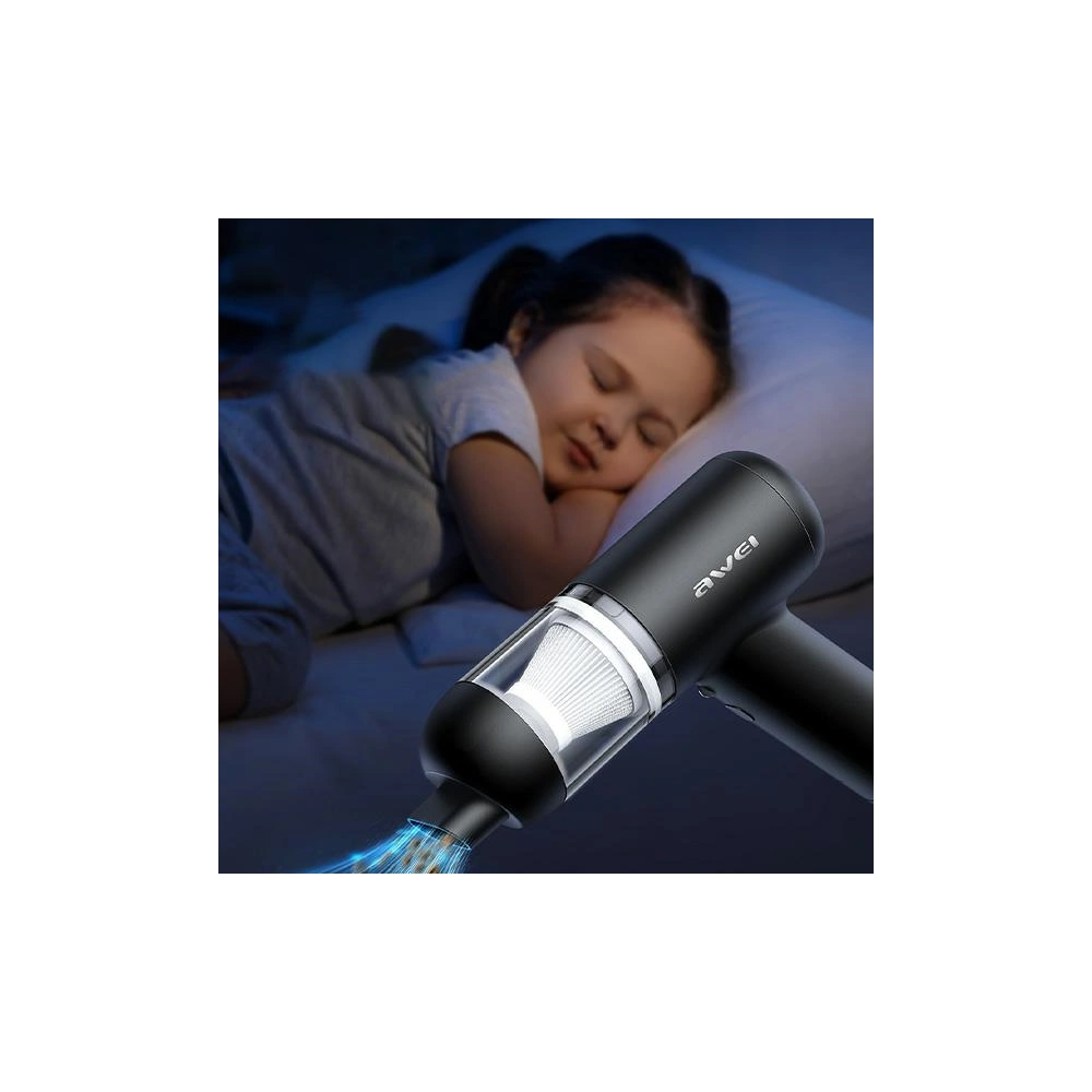 Hurtownia GSM - Mini aspirator fără fir AWEI V2 negru/black - AWEI186 - {ean13} - Hurt