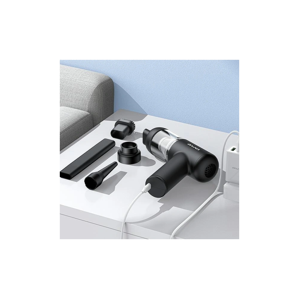 Hurtownia GSM - Mini aspirator fără fir AWEI V2 negru/black - AWEI186 - {ean13} - Hurt