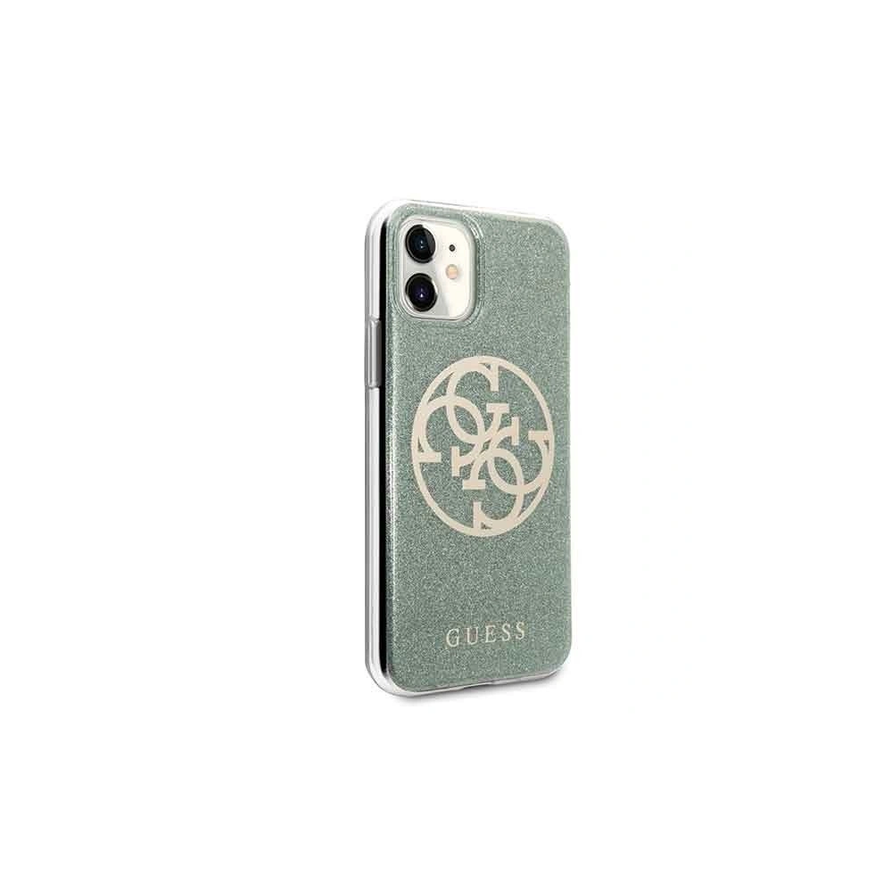 Wholesale Guess GUHCN61PCUGLKA iPhone 11 khaki hard case 4G Circle Glitter - GUE227KHA - {ean13} - Hurt