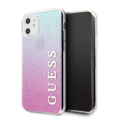 Guess Distributor - 3700740469217 - GUE228PNKBLU - Guess GUHCN61PCUGLPBL iPhone 11 pink blue hard case Glitter Gradient - B2B homescreen