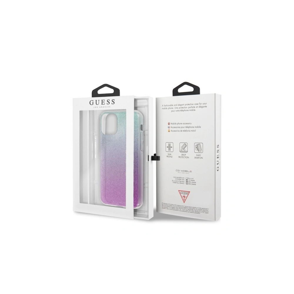 Wholesale Guess GUHCN61PCUGLPBL iPhone 11 pink blue hard case Glitter Gradient - GUE228PNKBLU - {ean13} - Hurt