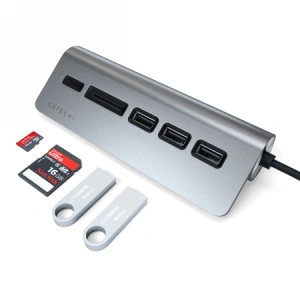 Hurtownia GSM - Adapter Satechi Aluminium hub USB-C / 3xUSB-A, micro/SD space gray - STH114 - {ean13} - Hurt