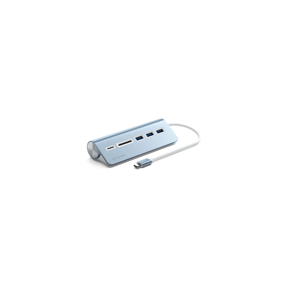 Wholesale Satechi Aluminium hub USB-C / 3xUSB-A, micro/SD blue - STH115 - {ean13} - Hurt