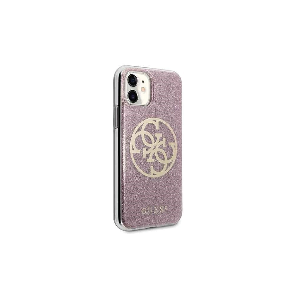 Hurtownia GSM - Etui Guess GUHCN61PCUGLPI Apple iPhone 11 rosa/pink Hartschale 4G Circle Glitter - GUE229PNK - {ean13} - Hurt
