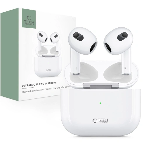Słuchawki bezprzewodowe douszne Tech-Protect UltraBoost TWS Earphone Core white