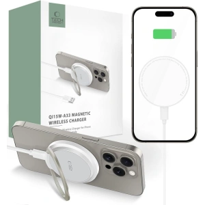 Hurtownia GSM - Vezeték nélküli töltő Tech-Protect QI15W-A33 Magnetic MagSafe Vezeték nélküli Töltő Fehér - THP2787 - {ean13} - Hurt