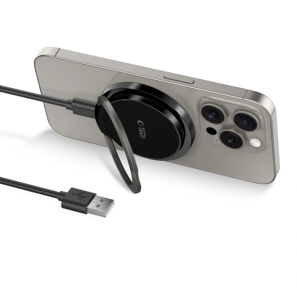 Hurtownia GSM - Bezdrátová nabíječka Tech-Protect QI15W-A33 Magnetic MagSafe Wireless Charger Black - THP2788 - {ean13} - Hurt