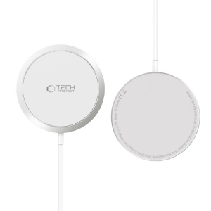 Hurtownia GSM - Vezeték nélküli töltő Tech-Protect QI15W-A34 Magnetic MagSafe Wireless Charger White - THP2789 - {ean13} - Hurt