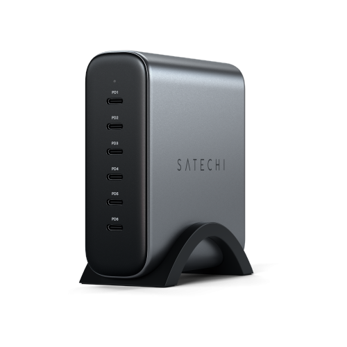 Satechi Distributor - 810086360727 - STH126 - Satechi 6-Port wall charger 6xUSB-C, GaN, 200W, PD, GaN space gray - B2B homescreen