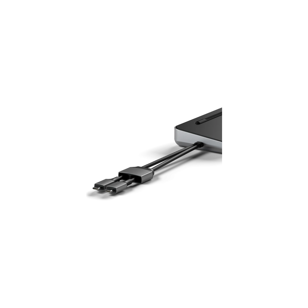 Wholesale Satechi Dual Dock Stand MacBook 2xUSB-C / USB-C PD 75W,2xUSB-C,2xHDMI 2.0, DP 1.4 Port, 2xUSB-A,RJ45,M.2 SATA/NVMe - STH128 - {ean13} - Hurt