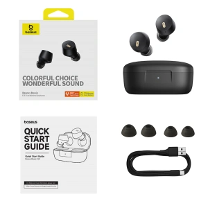 Hurtownia GSM - Bezdrátová in-ear sluchátka Baseus Bowie E18 TWS ENC IPX4 černá - BSU4883 - {ean13} - Hurt