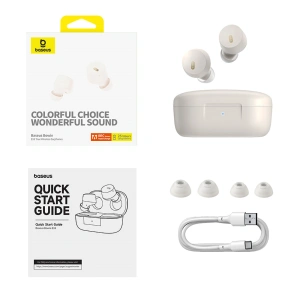 Hurtownia GSM - Bezdrátová in-ear sluchátka Baseus Bowie E18 TWS ENC IPX4 bílé - BSU4884 - {ean13} - Hurt