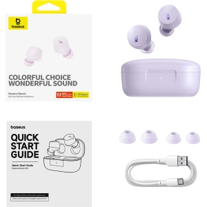 Hurtownia GSM - Bezdrátová in-ear sluchátka Baseus Bowie E18 TWS ENC IPX4 fialová - BSU4885 - {ean13} - Hurt
