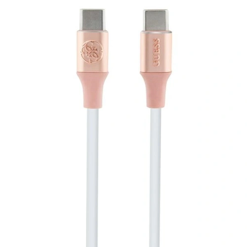 Kabel Guess GUCCLALRGDP USB-C / USB-C 1.5m Fast Charging Ebossed Logo różowy/pink