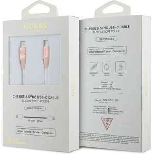 Hurtownia GSM - Kábel Guess GUCCLALRGDP USB-C / USB-C 1.5m Gyors Töltés Ebossed Logo rózsaszín/pink - GUE3402 - {ean13} - Hurt
