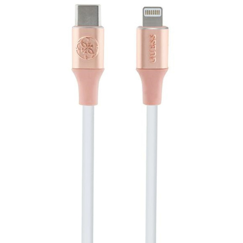 Guess Distributor - 3666339171445 - GUE3404 - Guess GUCLLALRGDP cable USB-C / Lightning 1.5m Fast Charging Ebossed Logo pink - B2B homescreen