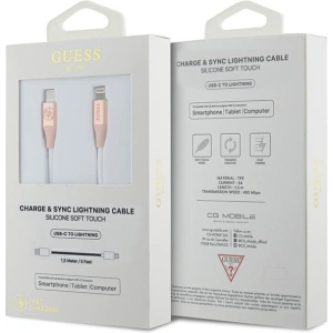 Wholesale Guess GUCLLALRGDP cable USB-C / Lightning 1.5m Fast Charging Ebossed Logo pink - GUE3404 - {ean13} - Hurt