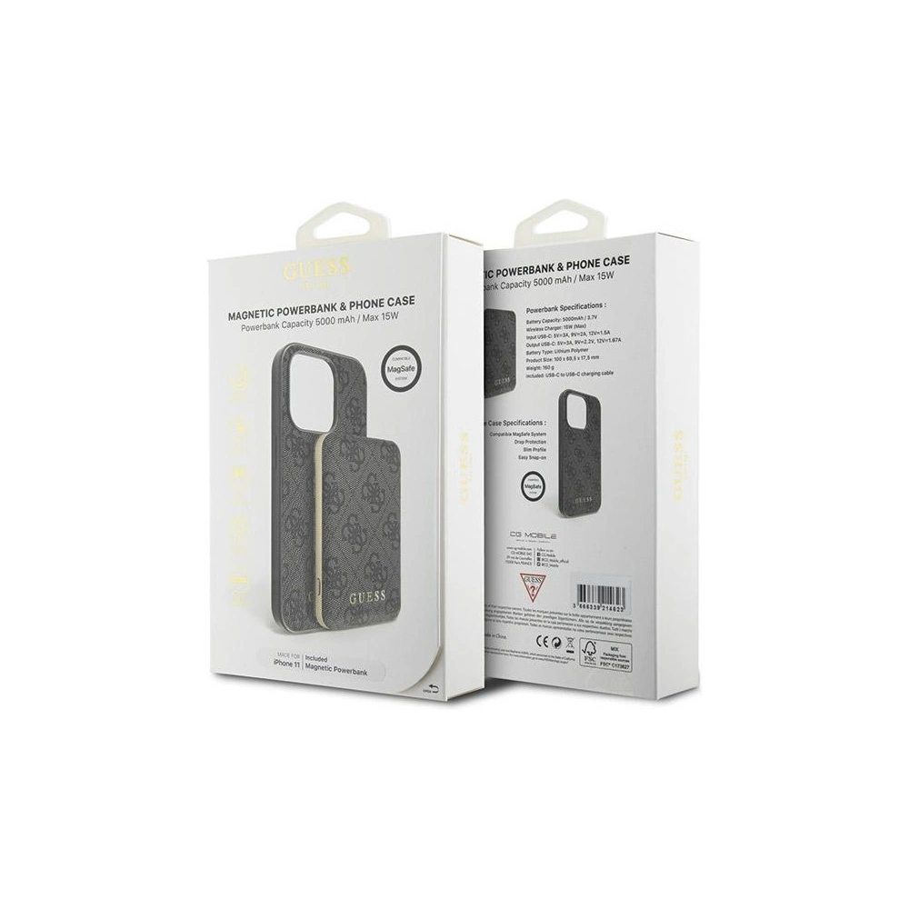 Wholesale Guess GUBPM5N614GEMGK Apple iPhone 11 hardcase + Powerbank 5000mAh MagSafe 4G Metal Logo black - GUE3405 - {ean13} - Hurt