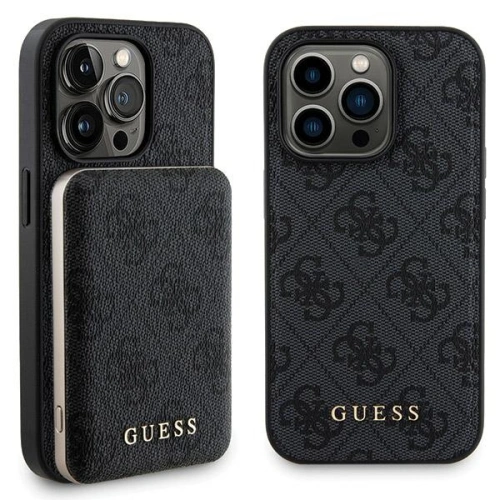 Zestaw Guess GUBPM5P13L4GEMGK Apple iPhone 13 Pro hardcase + Powerbank 5000mAh MagSafe 4G Metal Logo czarny/black