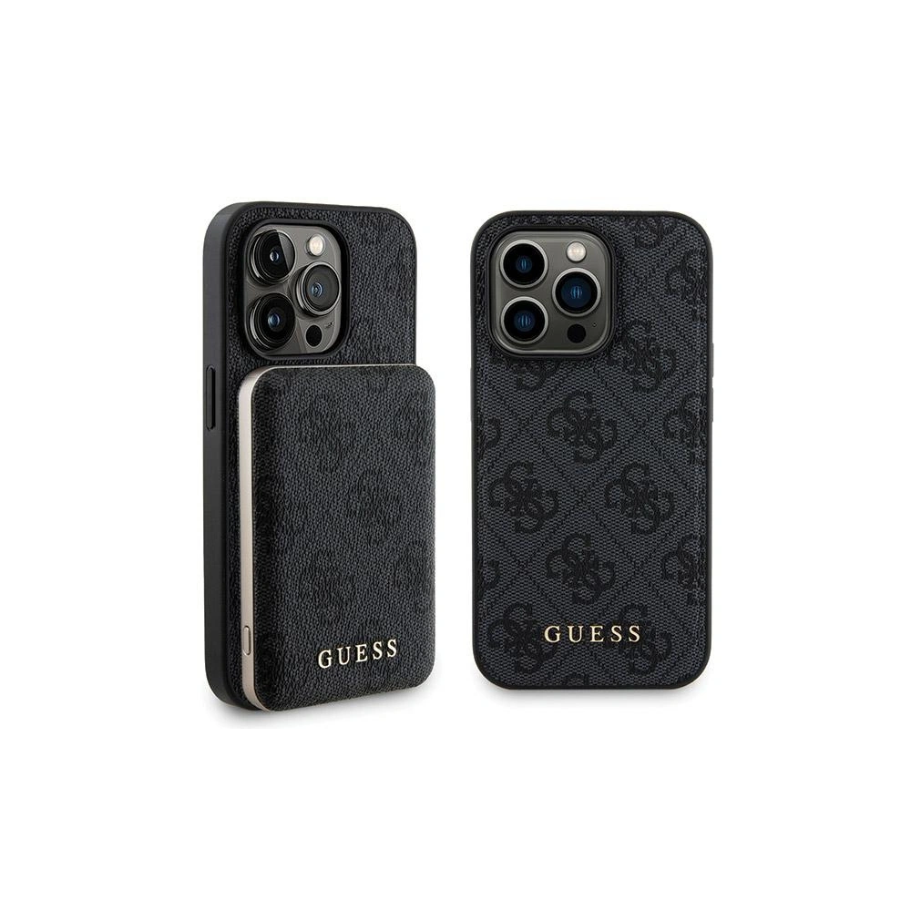 Hurtownia GSM - Set Guess GUBPM5P13L4GEMGK Apple iPhone 13 Pro hardcase + Powerbank 5000mAh MagSafe 4G Metal Logo negru/black - GUE3406 - {ean13} - Hurt