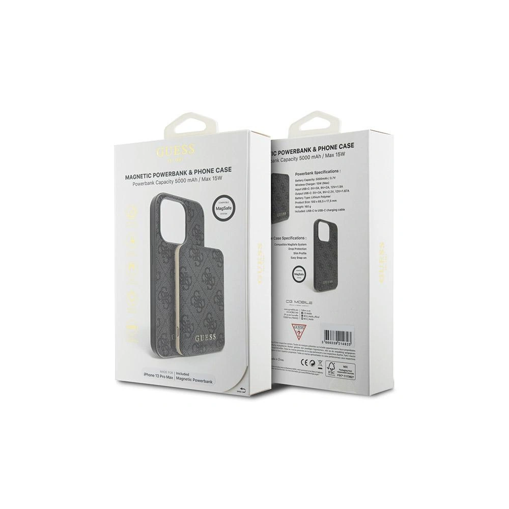 Wholesale Guess GUBPM5P13X4GEMGK Apple iPhone 13 Pro Max hardcase + Powerbank 5000mAh MagSafe 4G Metal Logo black - GUE3407 - {ean13} - Hurt